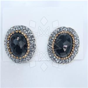 Fashion Gem and Crystals Stud Earrings