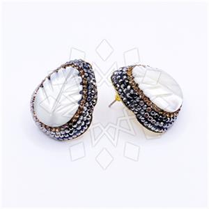 Fashion Gem and Crystals Stud Earrings