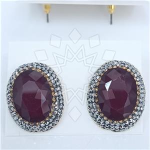 Fashion Gem and Crystals Stud Earrings