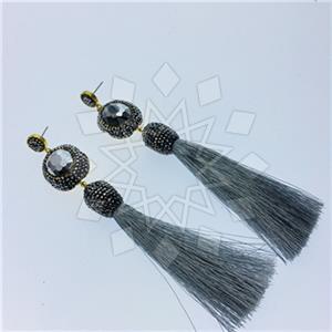 Fashion Gem and Crystals Tassel Earring