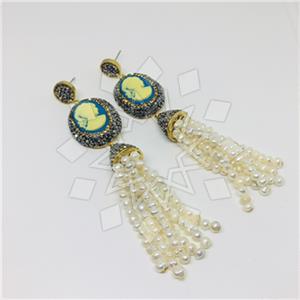 Fashion Gem and Crystals Tassel Earring