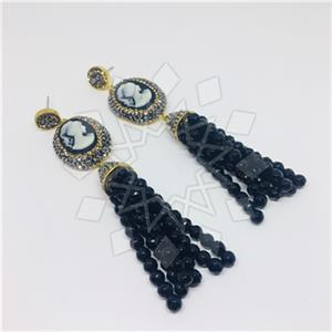 Fashion Gem and Crystals Tassel Earring
