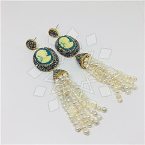 Fashion Gem and Crystals Tassel Earring