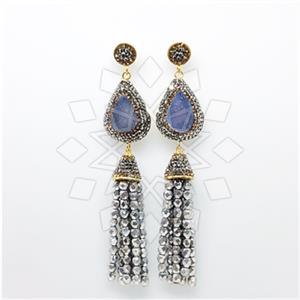 Fashion Gem and Crystals Tassel Earring