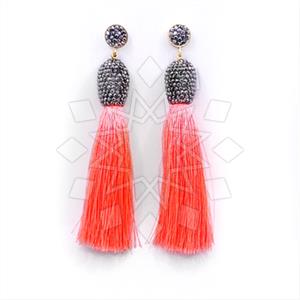 Fashion Gem and Crystals Tassel Earring