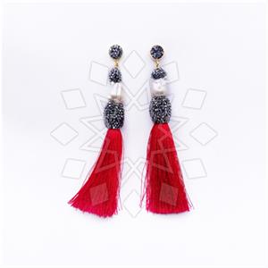 Fashion Gem and Crystals Tassel Earring