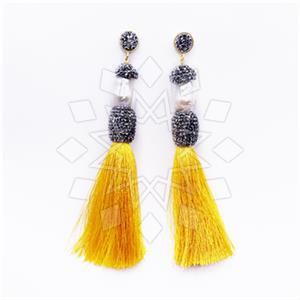 Fashion Gem and Crystals Tassel Earring