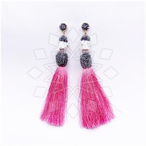 Fashion Gem and Crystals Tassel Earring