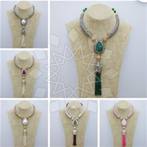 Fashion Gem and Crystals Tassel Necklace Package