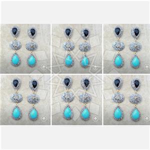 Fashion Gem and Crystals Triple Drop Earrings Package