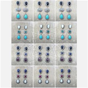Fashion Gem and Crystals Triple Drop Earrings Package