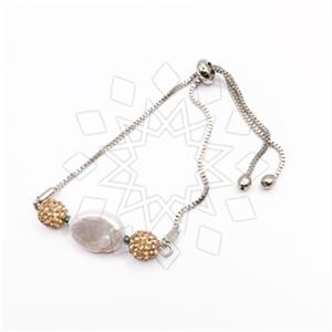 Fashion Gemstone and Crystal  Adjustable Bracelet