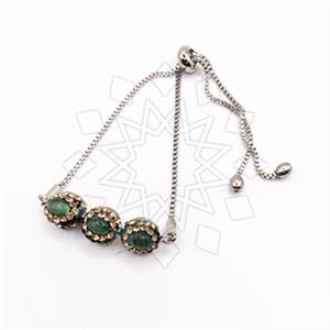 Fashion Gemstone and Crystal  Adjustable Bracelet