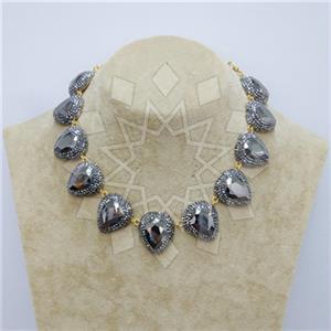 Fashion Gemstone and Crystal  Choker Necklace