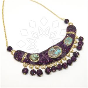 Fashion Gemstone and Crystal  Statement Necklace