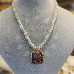 Fashion Gemstone and Crystal Beaded Necklace