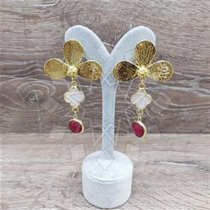 Fashion Gemstone  Double Drop Earrings