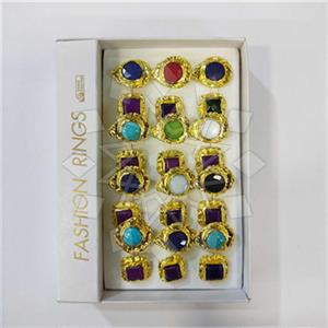 Fashion Gemstone  Double Gemstone Rings Package