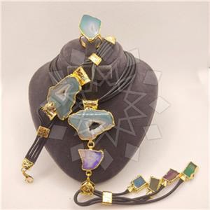 Fashion Gemstone  Ring Bracelet Necklace Sets