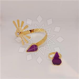 Fashion Gemstone  Ring Bracelet Sets