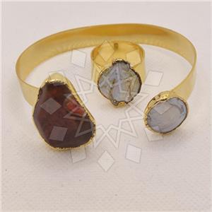Fashion Gemstone  Ring Bracelet Sets
