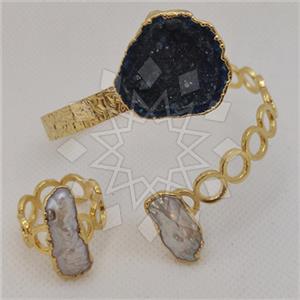 Fashion Gemstone  Ring Bracelet Sets