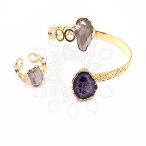 Fashion Gemstone  Ring Bracelet Sets