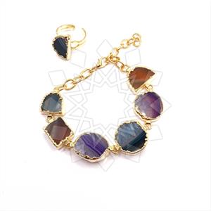 Fashion Gemstone  Ring Bracelet Sets