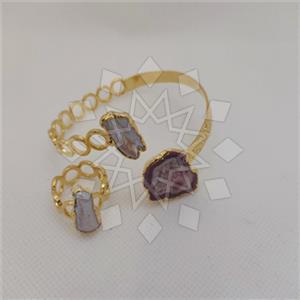Fashion Gemstone  Ring Bracelet Sets