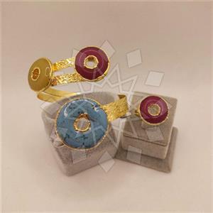 Fashion Gemstone  Ring Bracelet Sets