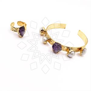 Fashion Gemstone  Ring Bracelet Sets