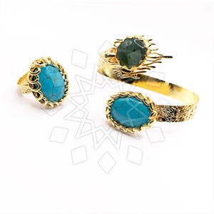 Fashion Gemstone  Ring Bracelet Sets