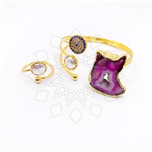 Fashion Gemstone  Ring Bracelet Sets