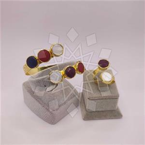Fashion Gemstone  Ring Bracelet Sets