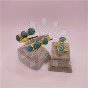 Fashion Gemstone  Ring Bracelet Sets