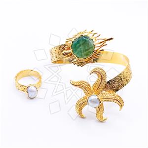 Fashion Gemstone  Ring Bracelet Sets