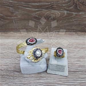 Fashion Gemstone  Ring Bracelet Sets