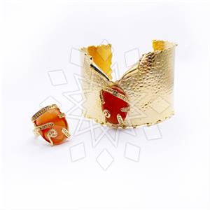 Fashion Gemstone  Ring Bracelet Sets