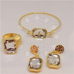Fashion Gemstone  Ring Earring Bracelet Sets