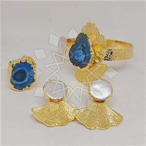 Fashion Gemstone  Ring Earring Bracelet Sets