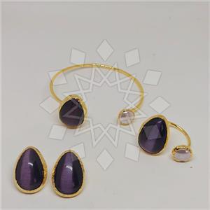 Fashion Gemstone  Ring Earring Bracelet Sets
