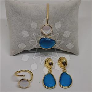 Fashion Gemstone  Ring Earring Bracelet Sets