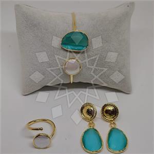 Fashion Gemstone  Ring Earring Bracelet Sets
