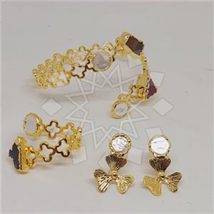 Fashion Gemstone  Ring Earring Bracelet Sets