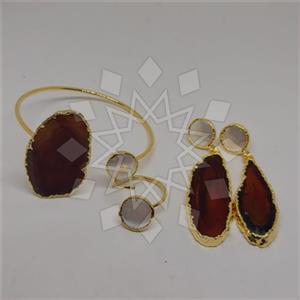 Fashion Gemstone  Ring Earring Bracelet Sets