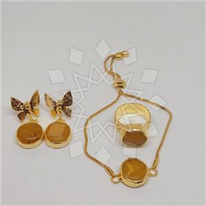 Fashion Gemstone  Ring Earring Bracelet Sets