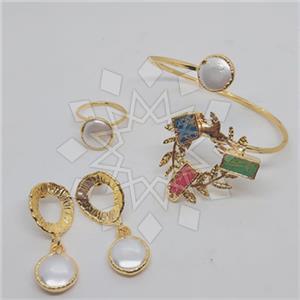 Fashion Gemstone  Ring Earring Bracelet Sets