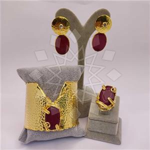 Fashion Gemstone  Ring Earring Bracelet Sets