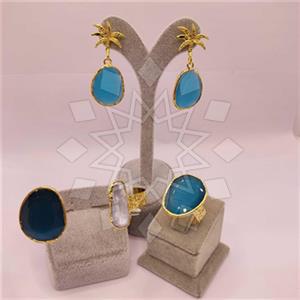 Fashion Gemstone  Ring Earring Bracelet Sets