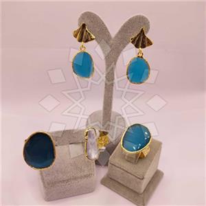 Fashion Gemstone  Ring Earring Bracelet Sets